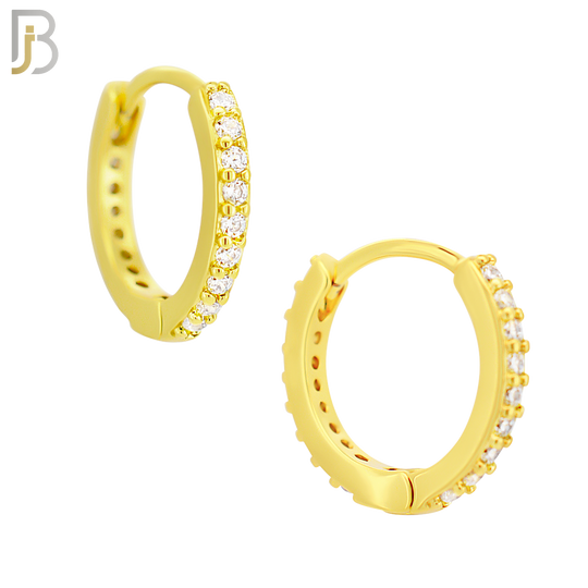 ES02G - 316L Stainless Steel Gold Plated Prong Setting Zircon with 2mm Front Thickness Huggies image 3