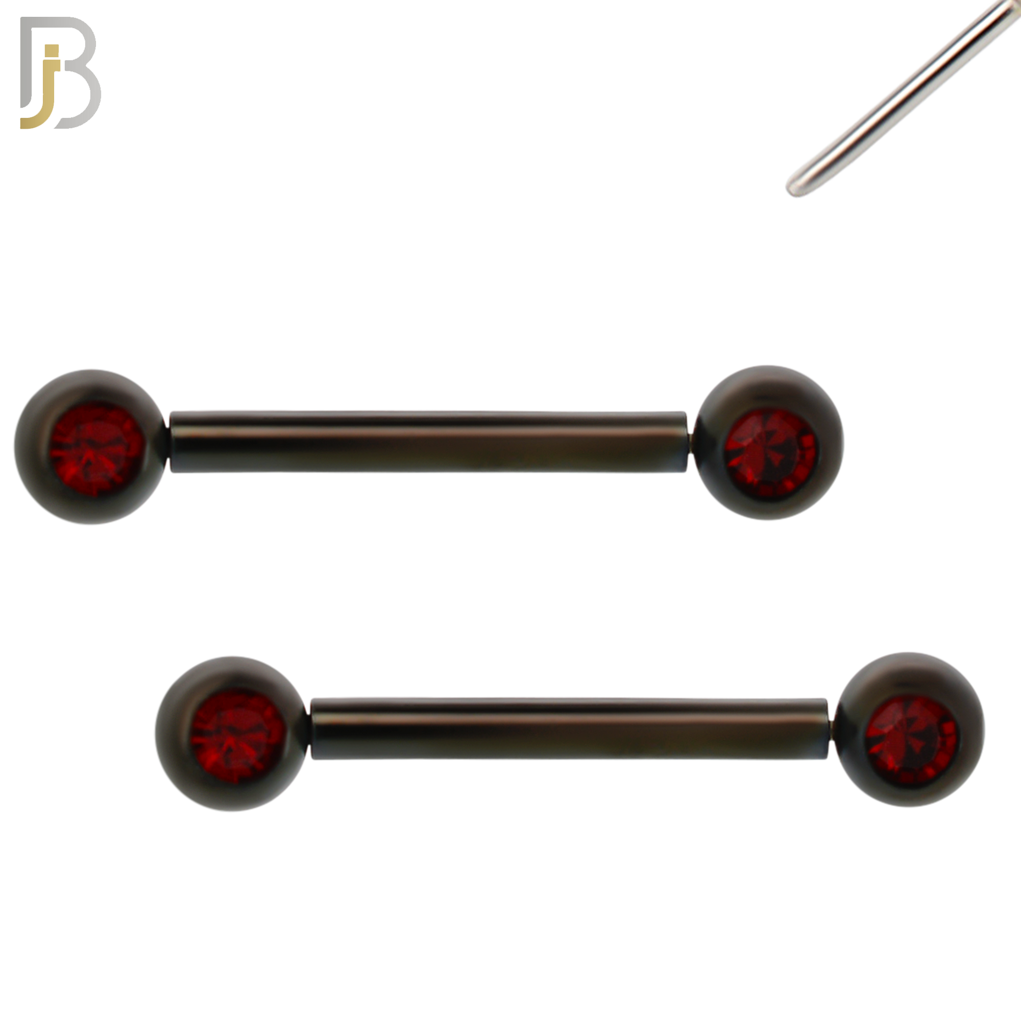 NP16K - 316L Surgical Steel Black Plated Push In Round Bezel Zircon Nipple Ring Piercing image 2