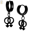 ES49 - 316L Stainless Steel Dangling LGBT Gay Symbol Design Huggies Clip On image 2