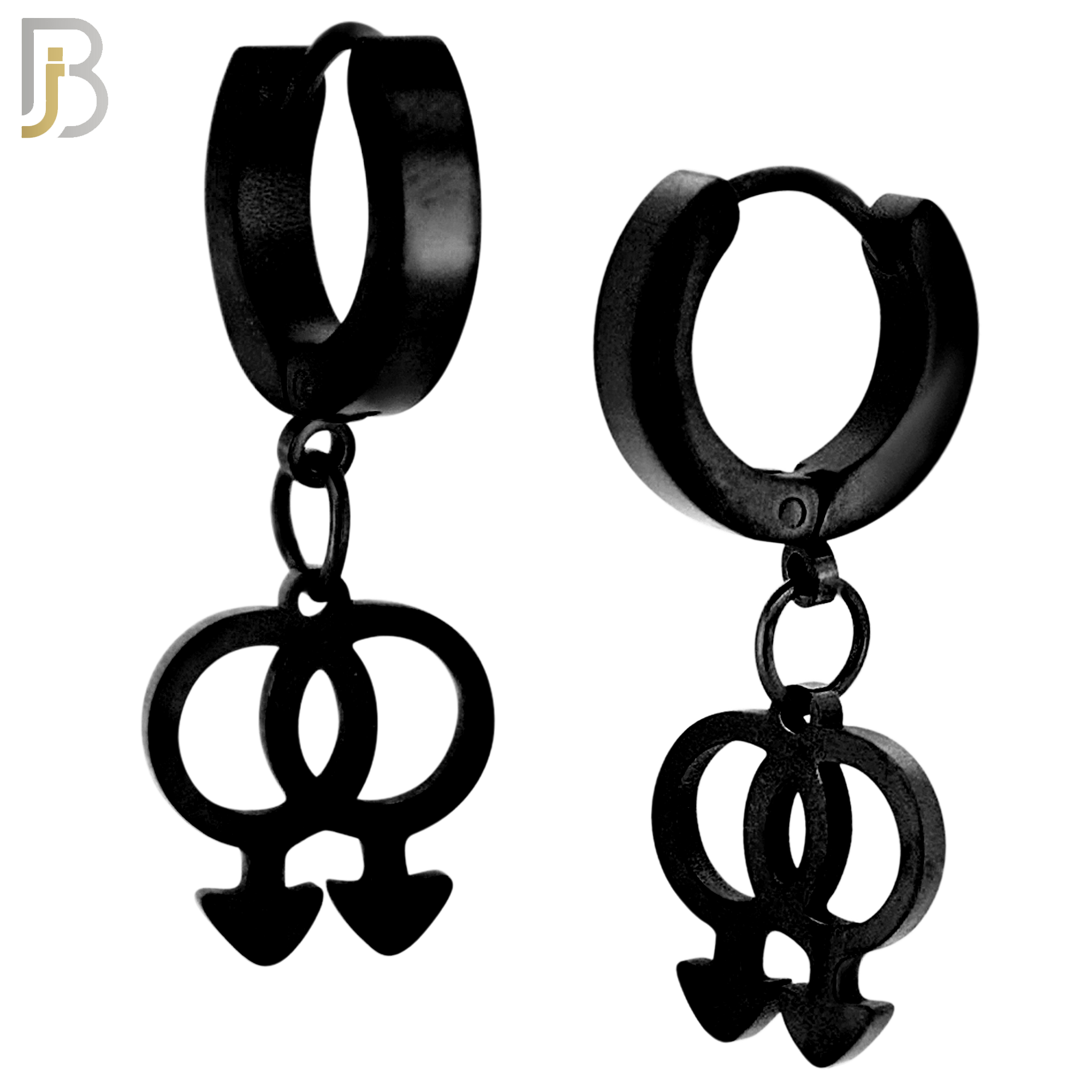 ES49 - 316L Stainless Steel Dangling LGBT Gay Symbol Design Huggies Clip On image 2