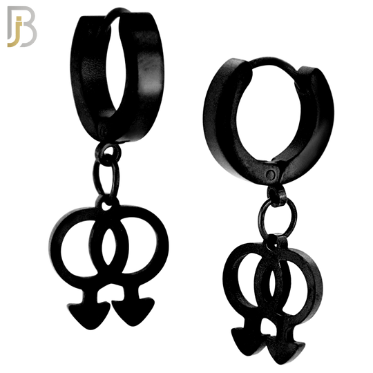ES49 - 316L Stainless Steel Dangling LGBT Gay Symbol Design Huggies Clip On image 2
