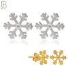 925-ES62 - .925 Sterling Silver Snowflakes Design Earring Stud image 0