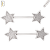 NP04 - 316L Surgical Steel Screw Sandpaper Star Nipple Ring Piercing image 1