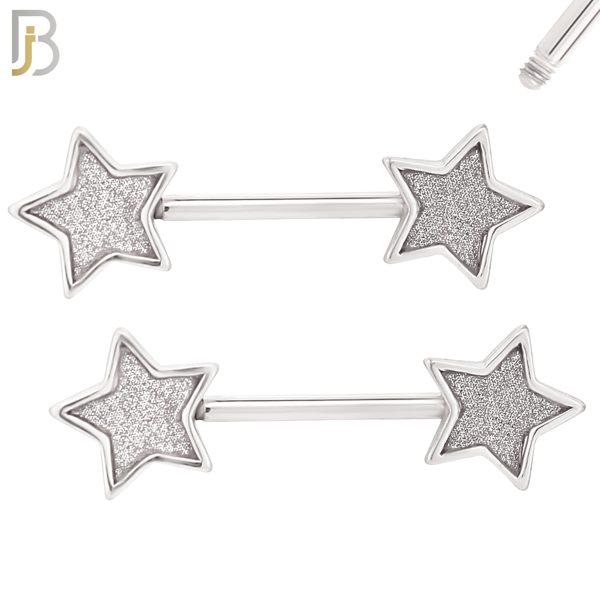 NP04 - 316L Surgical Steel Screw Sandpaper Star Nipple Ring Piercing image 1