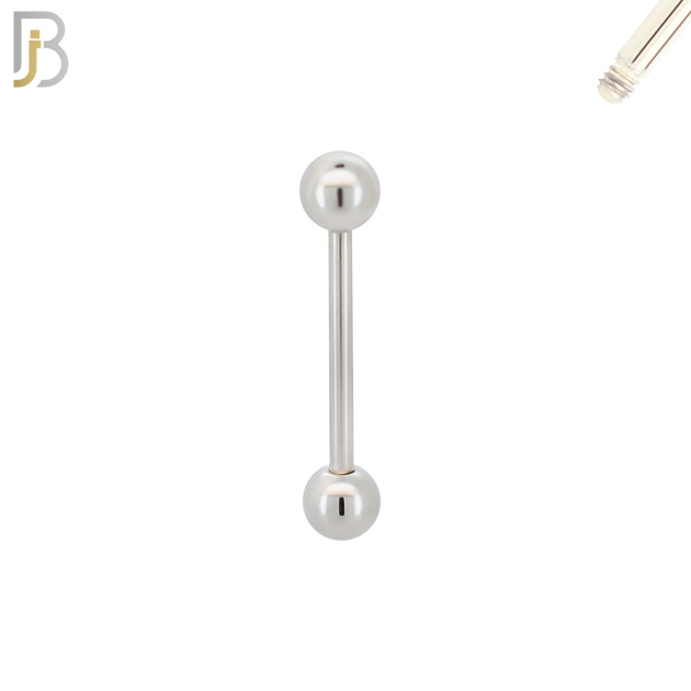 BB01S14 - 14G Thickness 316L Surgical Steel Screw  Barbell Plain Screw External Threaded (PACK OF 6) image 2