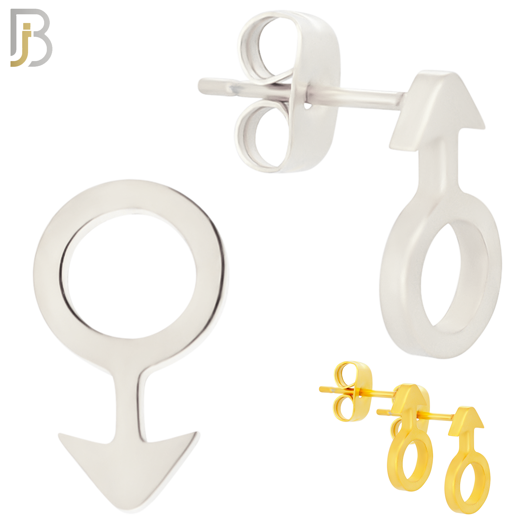 ES11 - 316L Stainless Steel Male Symbol Gender Design Earring Stud image 0