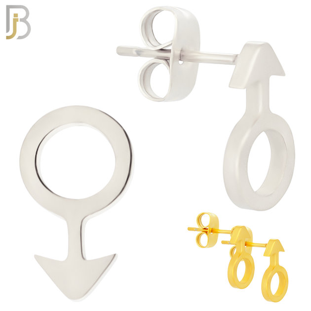 ES11 - 316L Stainless Steel Male Symbol Gender Design Earring Stud image 0