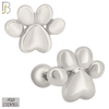 925-ES367 - Screw Ball Back - .925 Sterling Silver Plain Paw Print Stud Earrings image 2