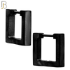 ES174 - 316L Stainless Steel Plain Huggies Square Shape  Clip On image 2