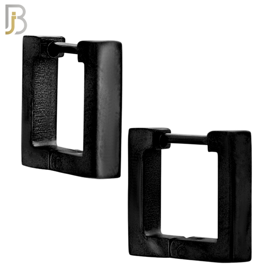 ES174 - 316L Stainless Steel Plain Huggies Square Shape  Clip On image 2