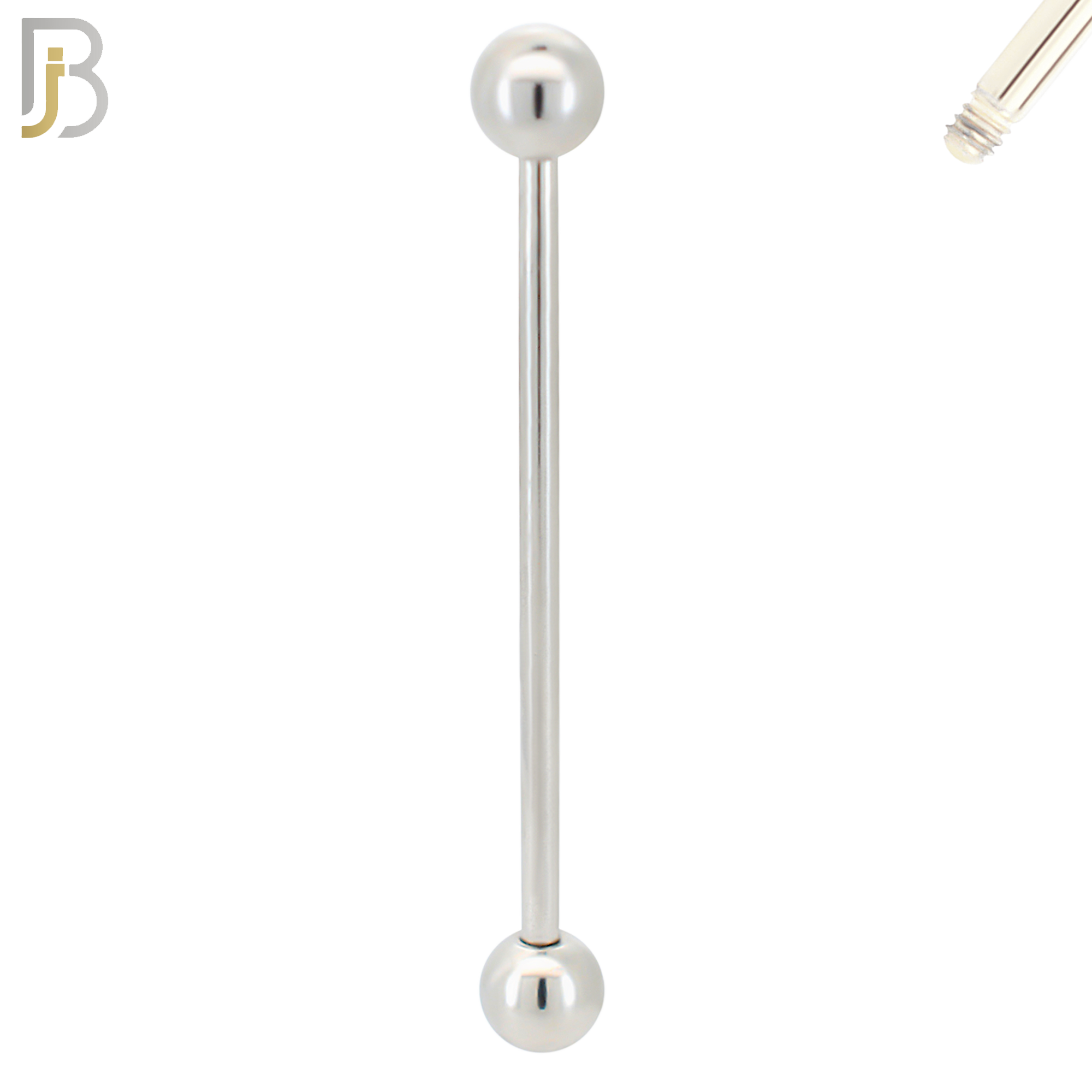 BB01S14 - 14G Thickness 316L Surgical Steel Screw  Barbell Plain Screw External Threaded (PACK OF 6) image 3