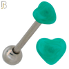 PK-BB49 - 316L Surgical Steel Barbell with Acrylic Marble Heart Screw External Threaded Pack of 120 image 10