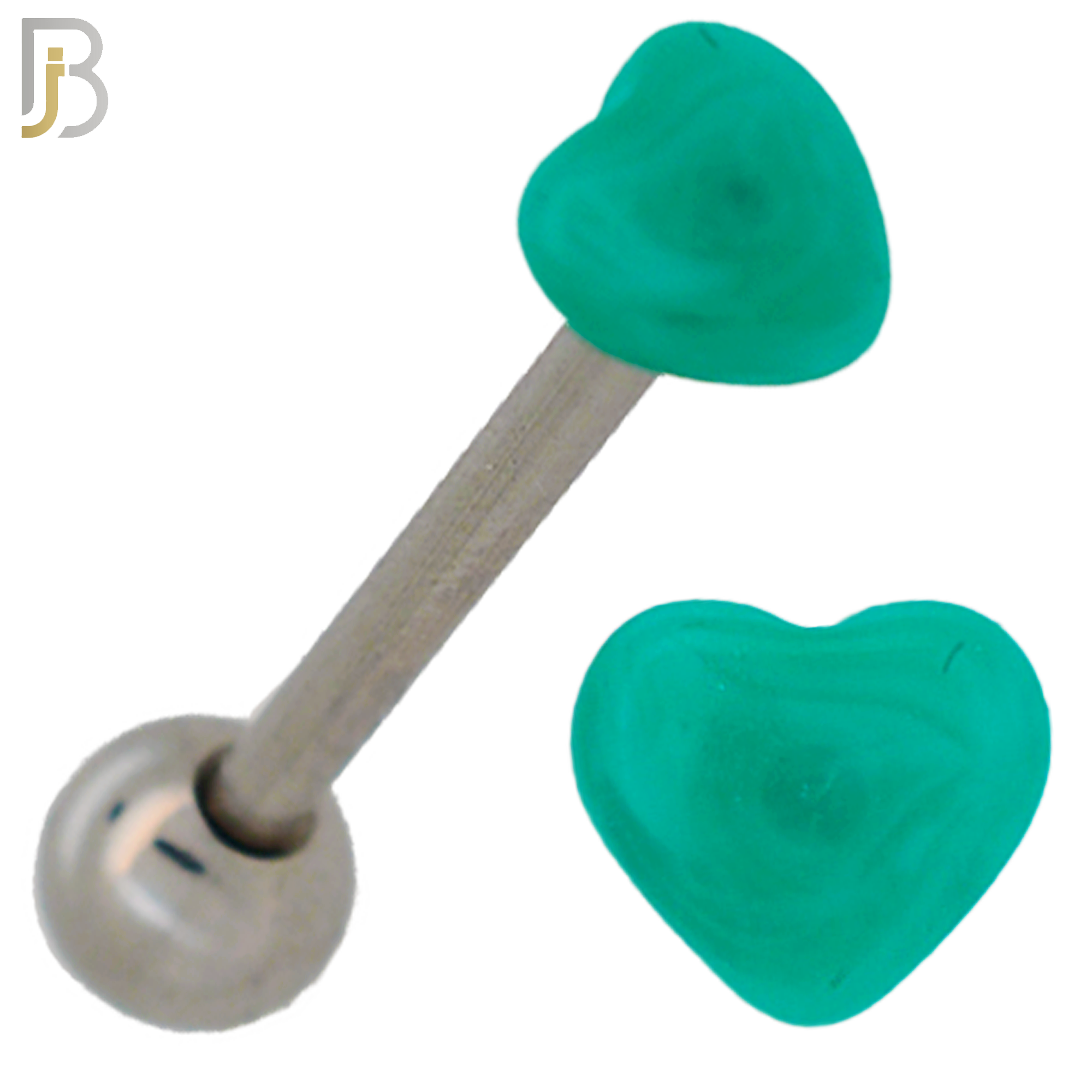 PK-BB49 - 316L Surgical Steel Barbell with Acrylic Marble Heart Screw External Threaded Pack of 120 image 10