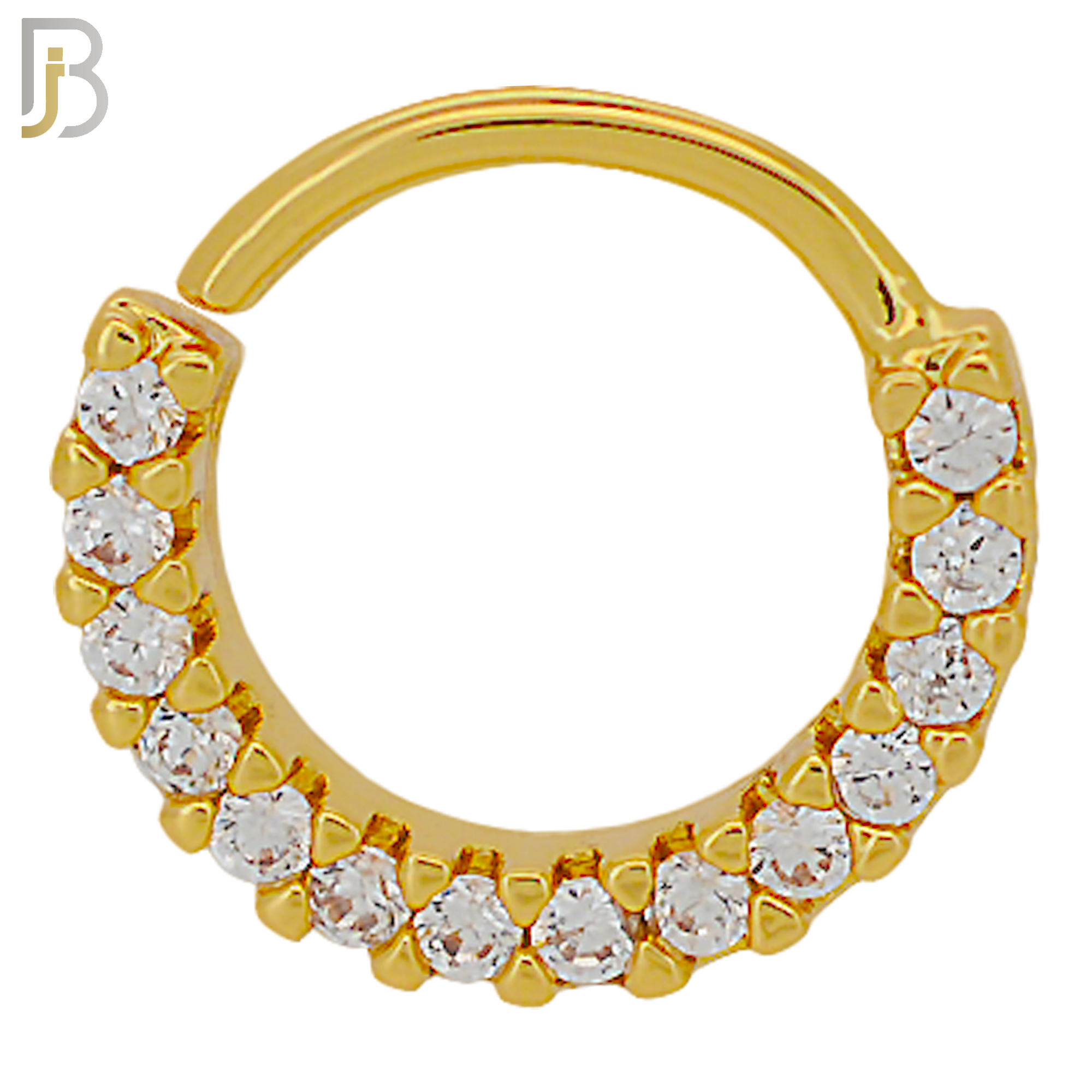 TH05 - 316L Stainless Steel Tragus Hoop Piercing with CZ Gems image 1