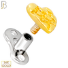14-G23-DM20 - 14k Titanium Anchor and 14k Gold Top Heart Nugget Dermal - Internally Threaded image 1