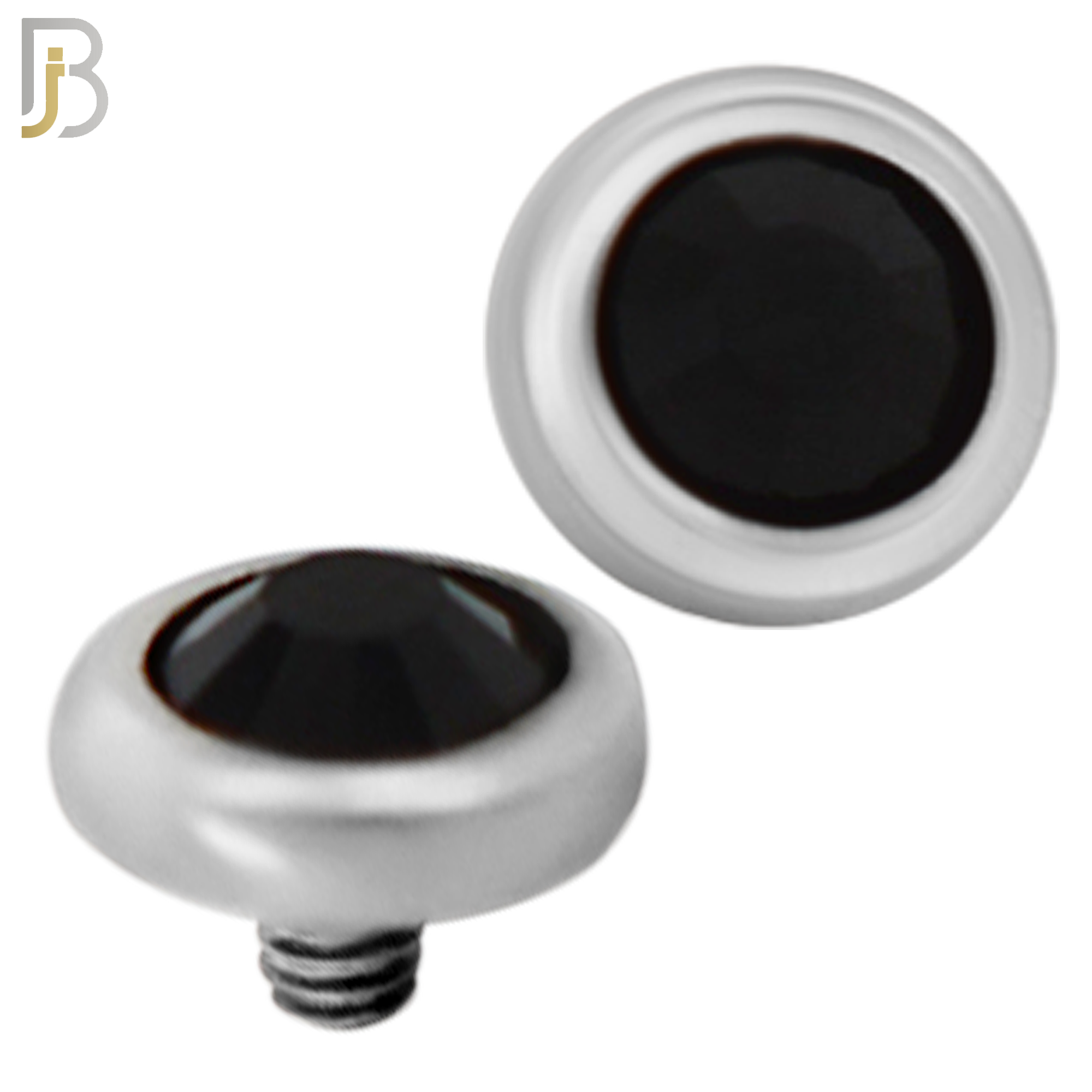 DM01SK - Surgical Steel Dermal Bezel Black Cubic Zirconia 1.2mm Screw Top (PACK OF 6) image 3