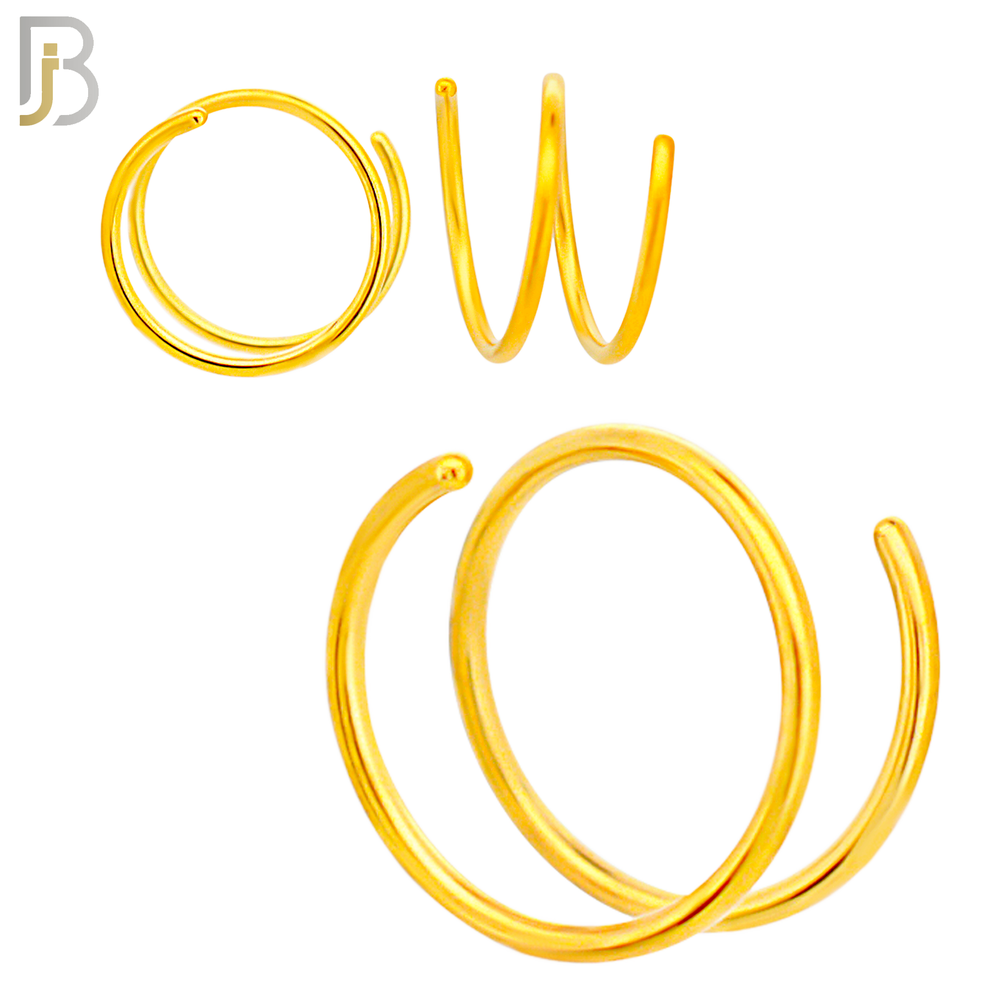 CT112 - 316 Surgical Steel Plain Coil Single Piercing Double Hoop image 2