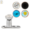 DM05 - 14G Titanium with Surgical Steel Bezel Set CZ Dermal Top Set of 4 Top image 0