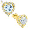 925-ES75 - .925 Sterling Silver Heart Design with Multi Zircon Earring Stud image 2