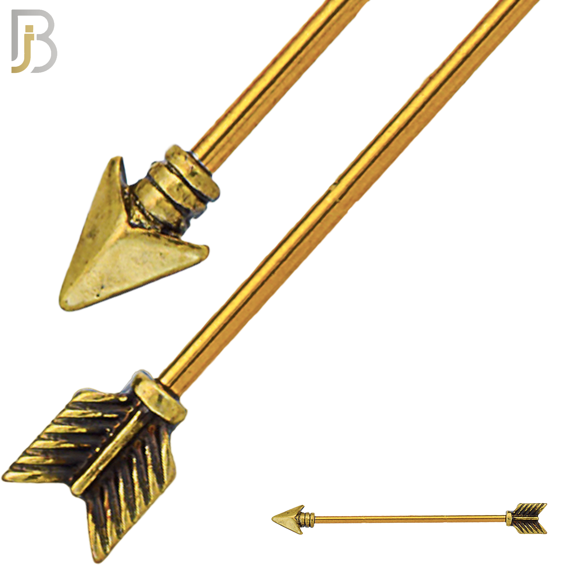 BB44 - 316 Stainless Steel Vintage Arrow Industrial Barbell (PACK OF 4) image 1