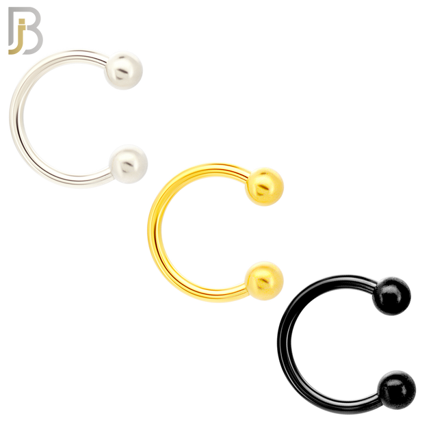 PK-HS01 - 316L Surgical Steel Horseshoe External Threaded Ball Pack of 60 image 2