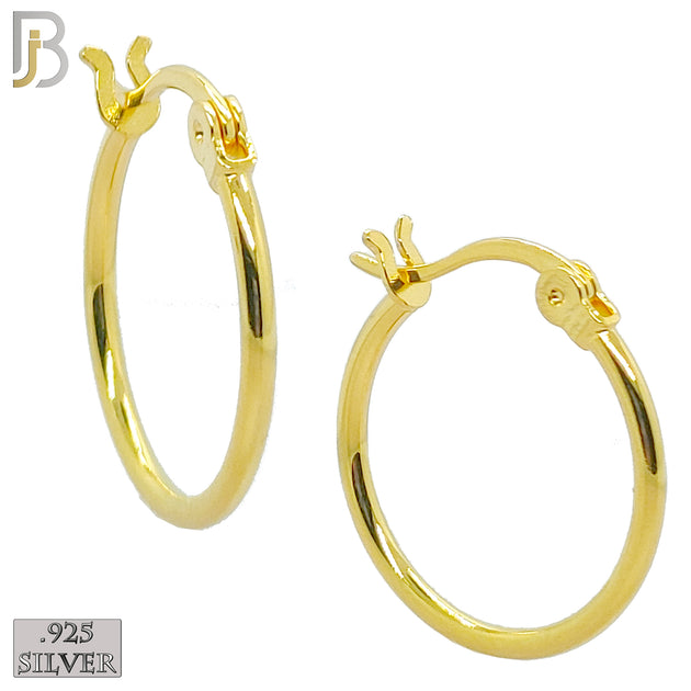 925-ES249 - .925 Sterling Silver Plain Hinged Hoop Earrings image