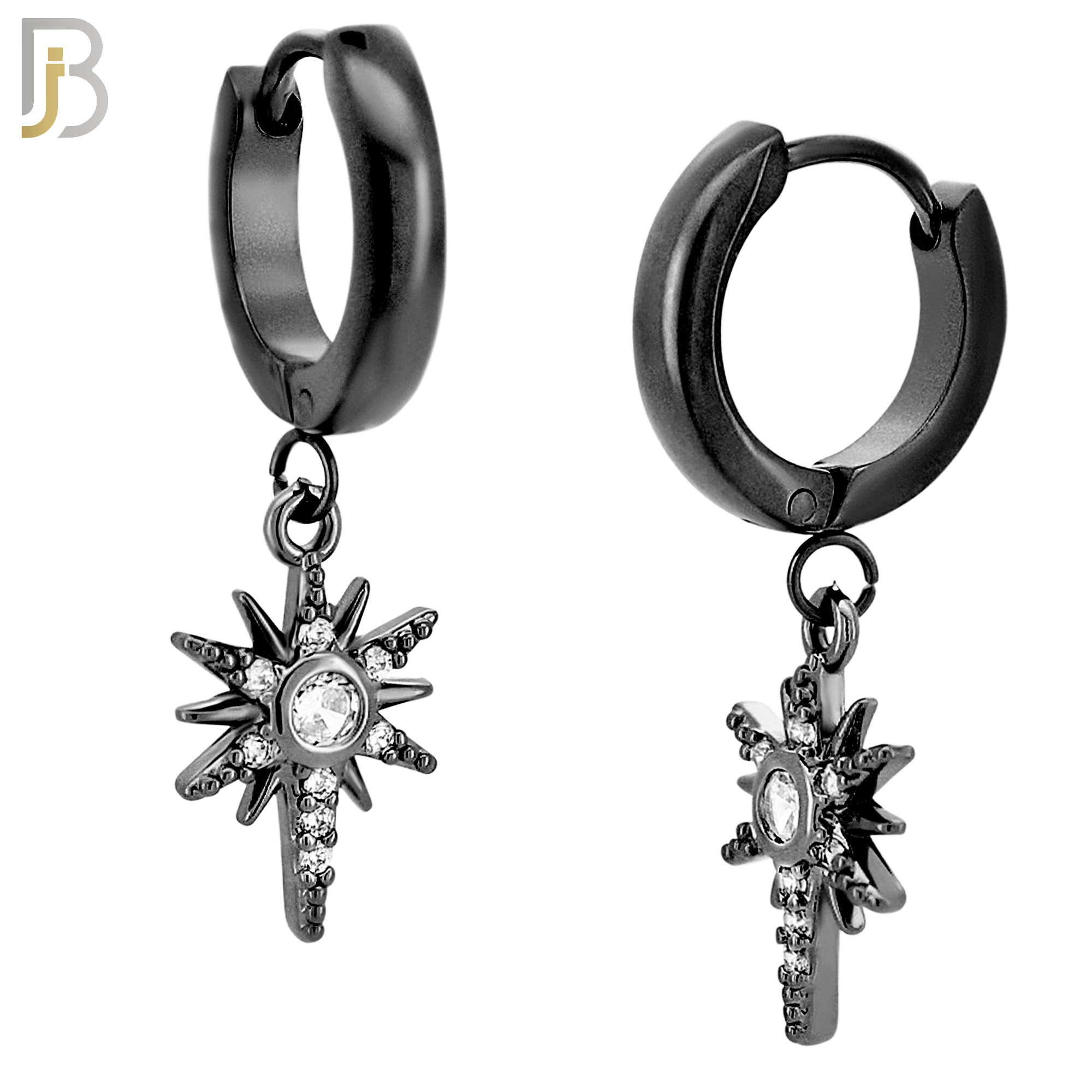 ES37 - 316L Stainless Steel Dangling Star Zircon Design Huggies Clip On image 3