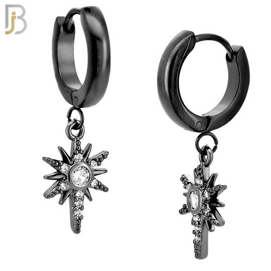 ES37 - 316L Stainless Steel Dangling Star Zircon Design Huggies Clip On image 3