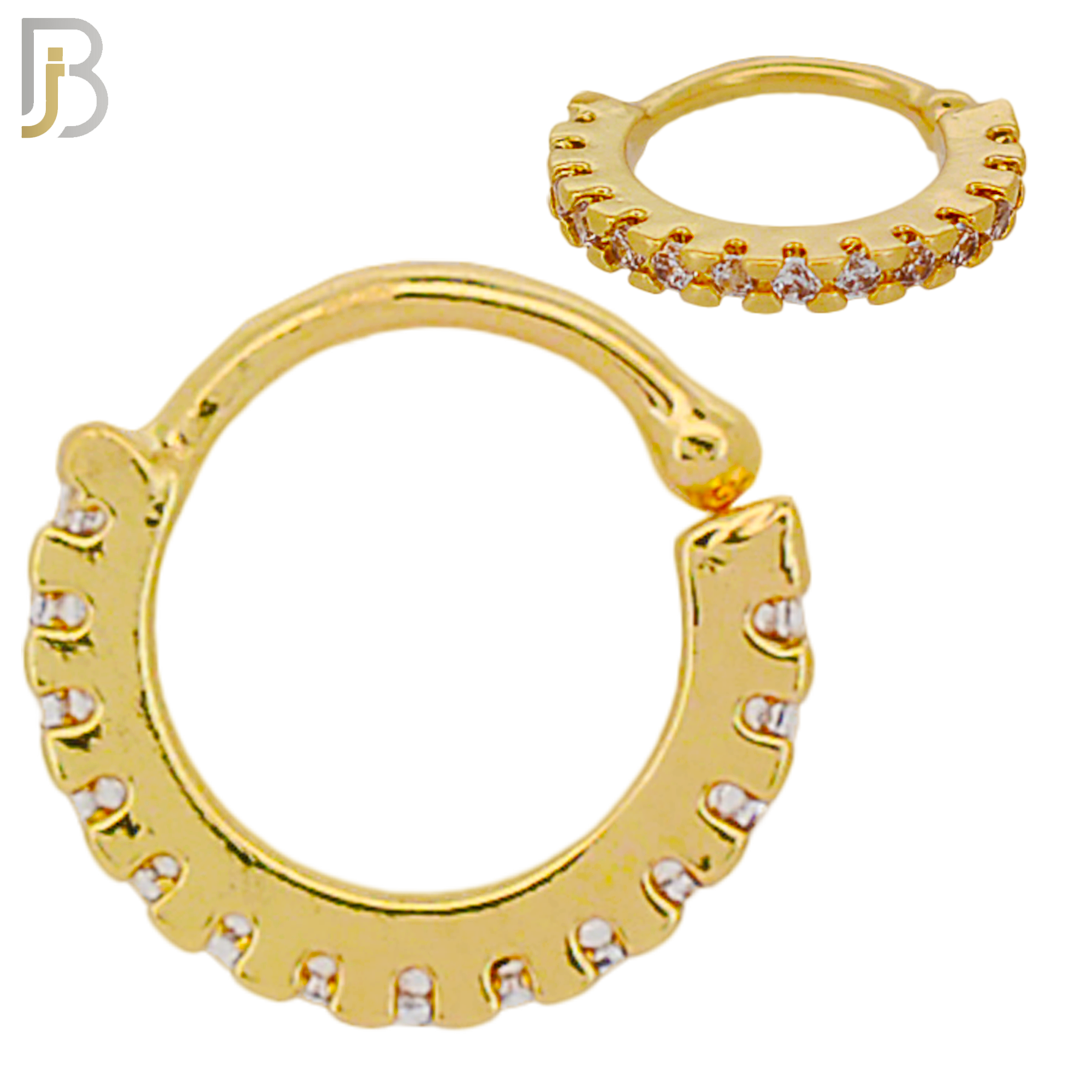 TH04 - 316L Stainless Steel Zircon Line Tragus Hoops Piercing (PACK OF 6) image 1