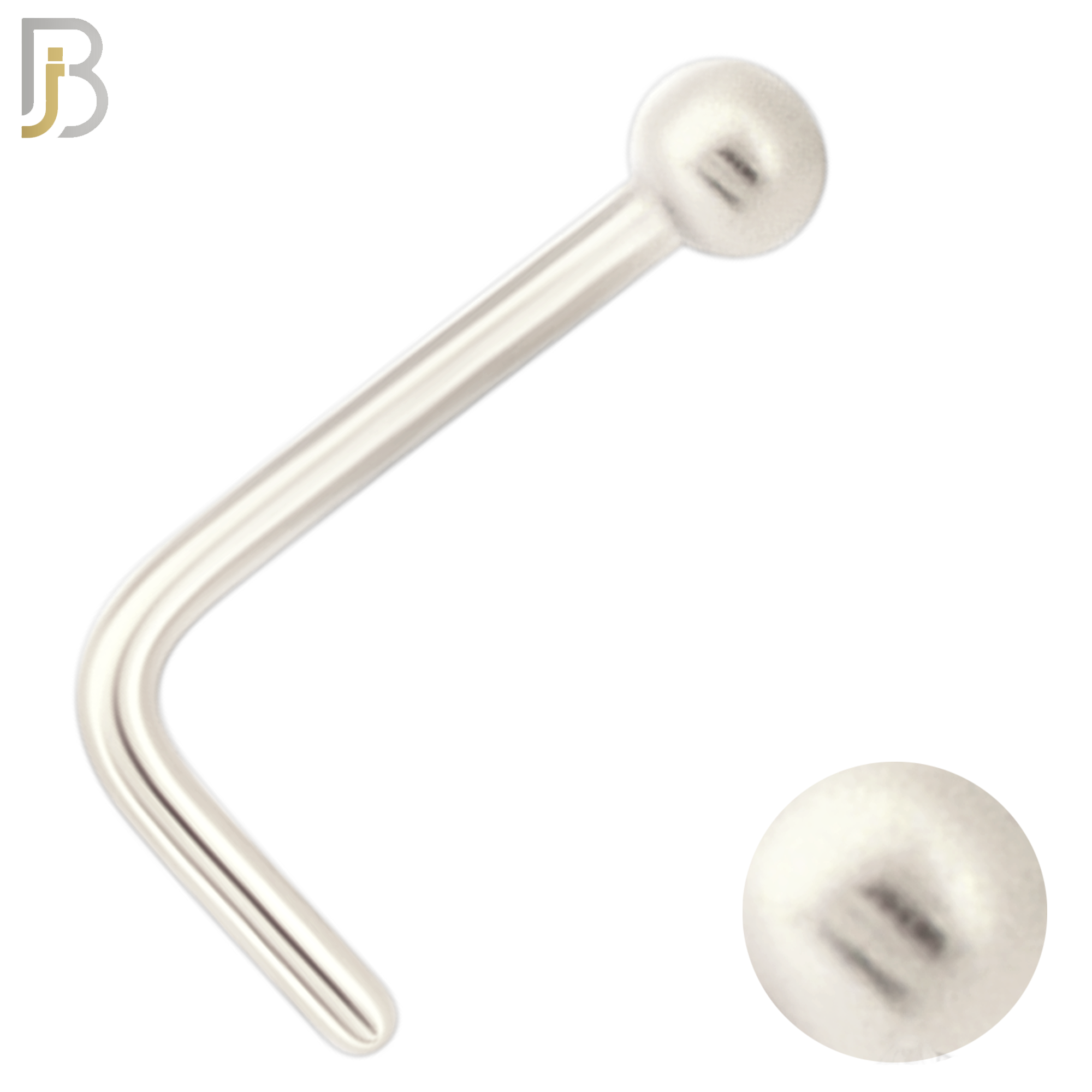 NR07L - 316L Surgical Steel L Shaped with 2mm Plain Ball Stud (PACK OF 6) image 1