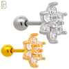 TB87 - 316L Stainless Steel Flower with CZ Tragus/Cartilage Barbell (PACK OF 6) image 0