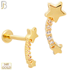 14-LB101 - 14k Yellow Gold Shooting Star with Multi CZ Labret image 0