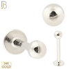 14-LB01 - 14k Solid Gold 16g Thickness Plain Externally Ball Labret - White Gold image
