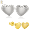925-ES78 - .925 Sterling Silver Heart Design with Zircon Earring Stud image 0