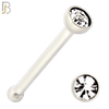NR36B -   316L Surgical Steel Nose Bone with 2mm Bezel Setting Round Clear Zircon (PACK OF 6) image 1