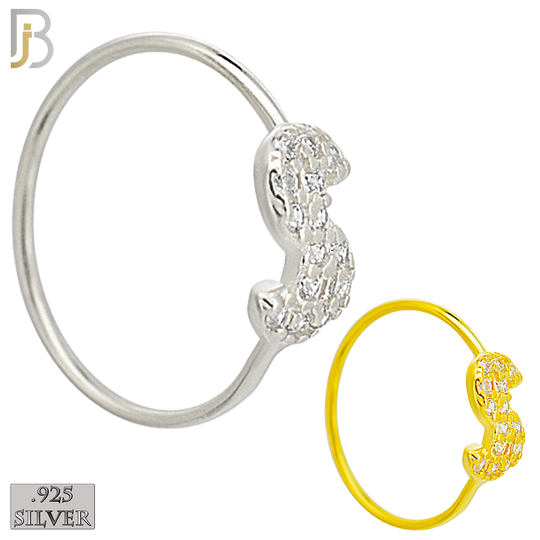 925-CT117-  925 Sterling Silver CZ Letter "S" Hoop with Multi CZ (Pack of 6) image 0