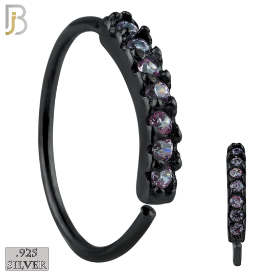 925-CT04 - 925 Sterling Silver 22g Thickness 7 CZ Prong Set Hoops Piercing (Pack of 6) image 5