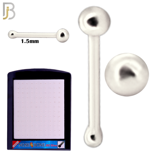 925-PK-NR07S - 1.5mm .925 Silver  22g Thickness Nose Bone 120 Pcs Packages image 1