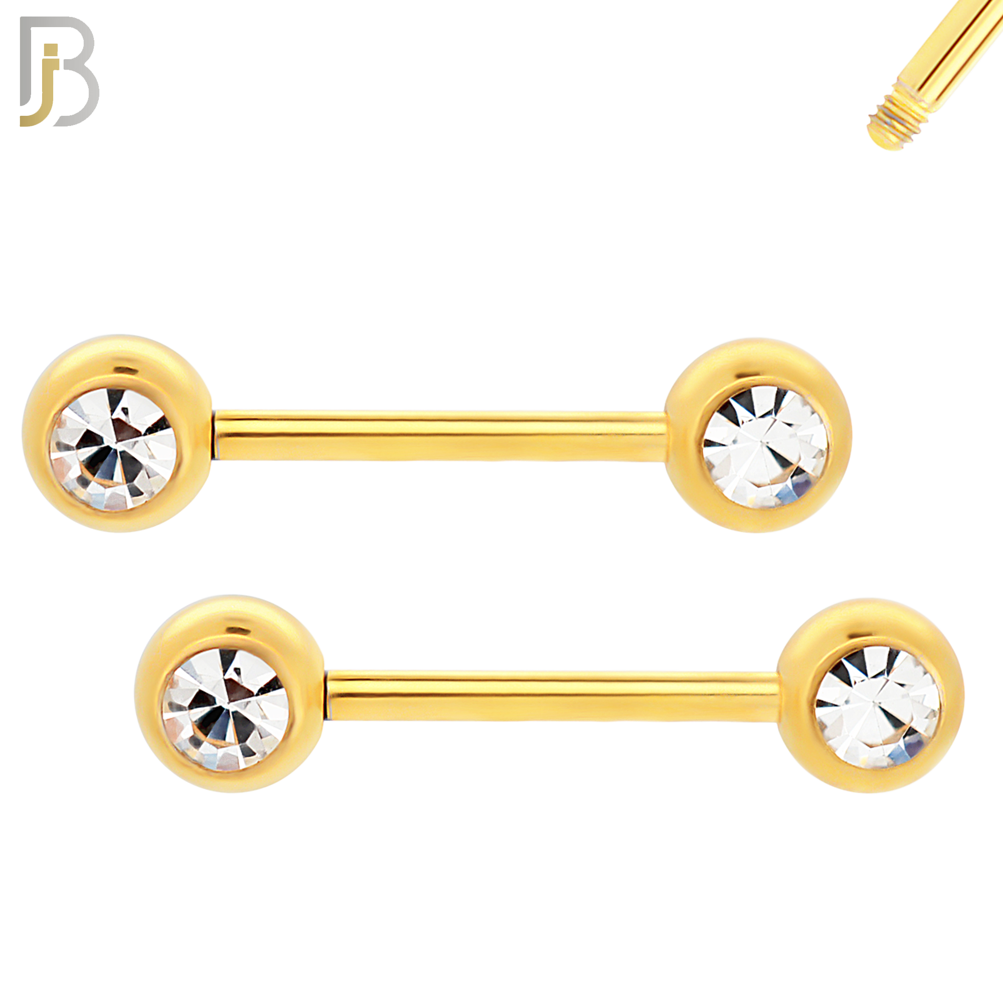 NP01-6 - 316L Surgical Steel Screw 6mm Plain Ball with Bezel Zircon Nipple Ring Piercing image 4