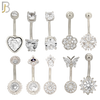 PK-NB34 - 316L Surgical Steel Different Designs Banana Belly Ring Pack of 40 image 1