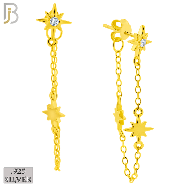 925-ES391 - .925 Sterling Silver Starburst with Dangling Starburst Drop Connector image 1