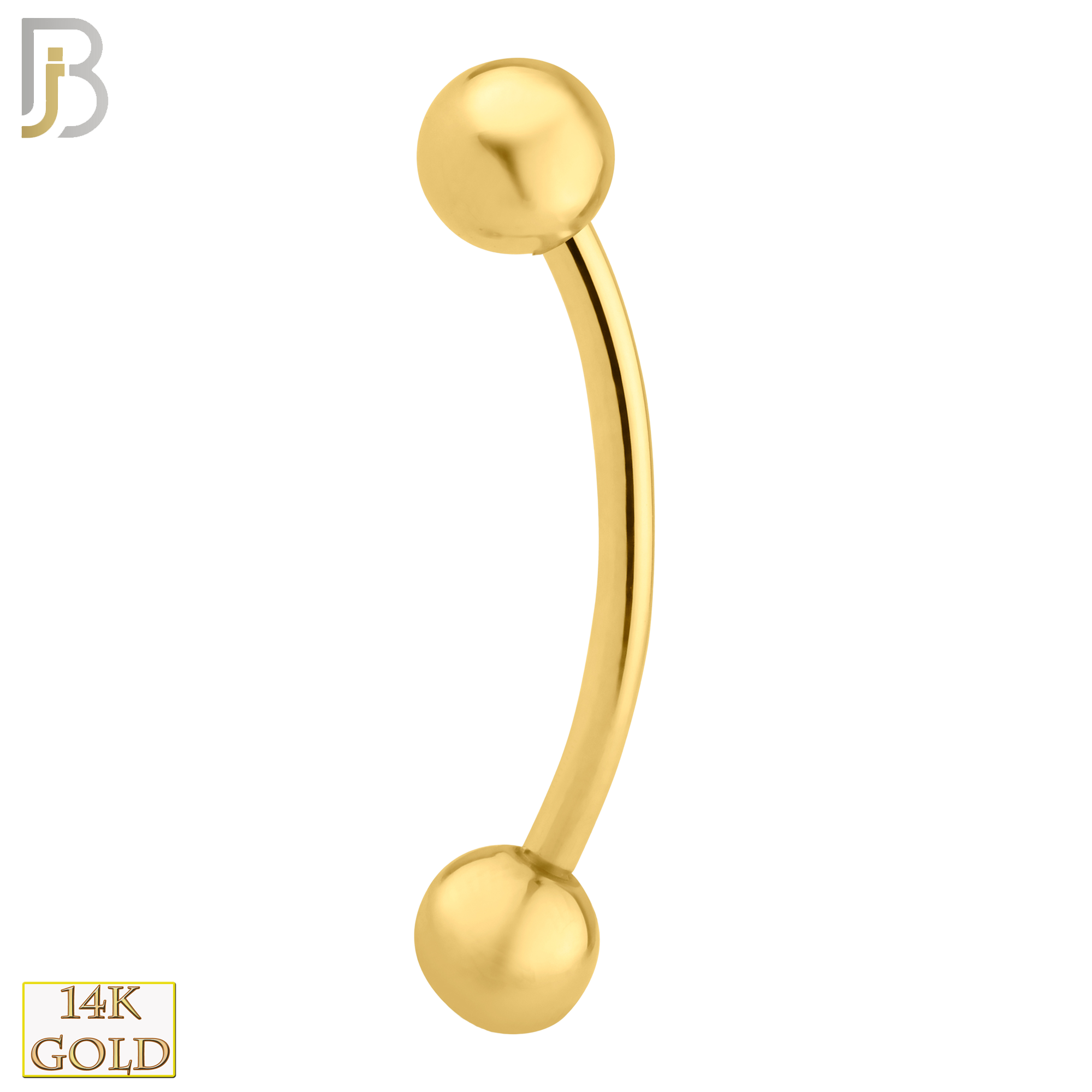 14-EC01 - 14k Solid Gold Eyebrow Plain Design External Threaded Screw image 0