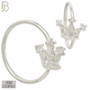 925-CT119-  925 Sterling Silver Crown Hoop with Multi CZ (Pack of 6) image 1