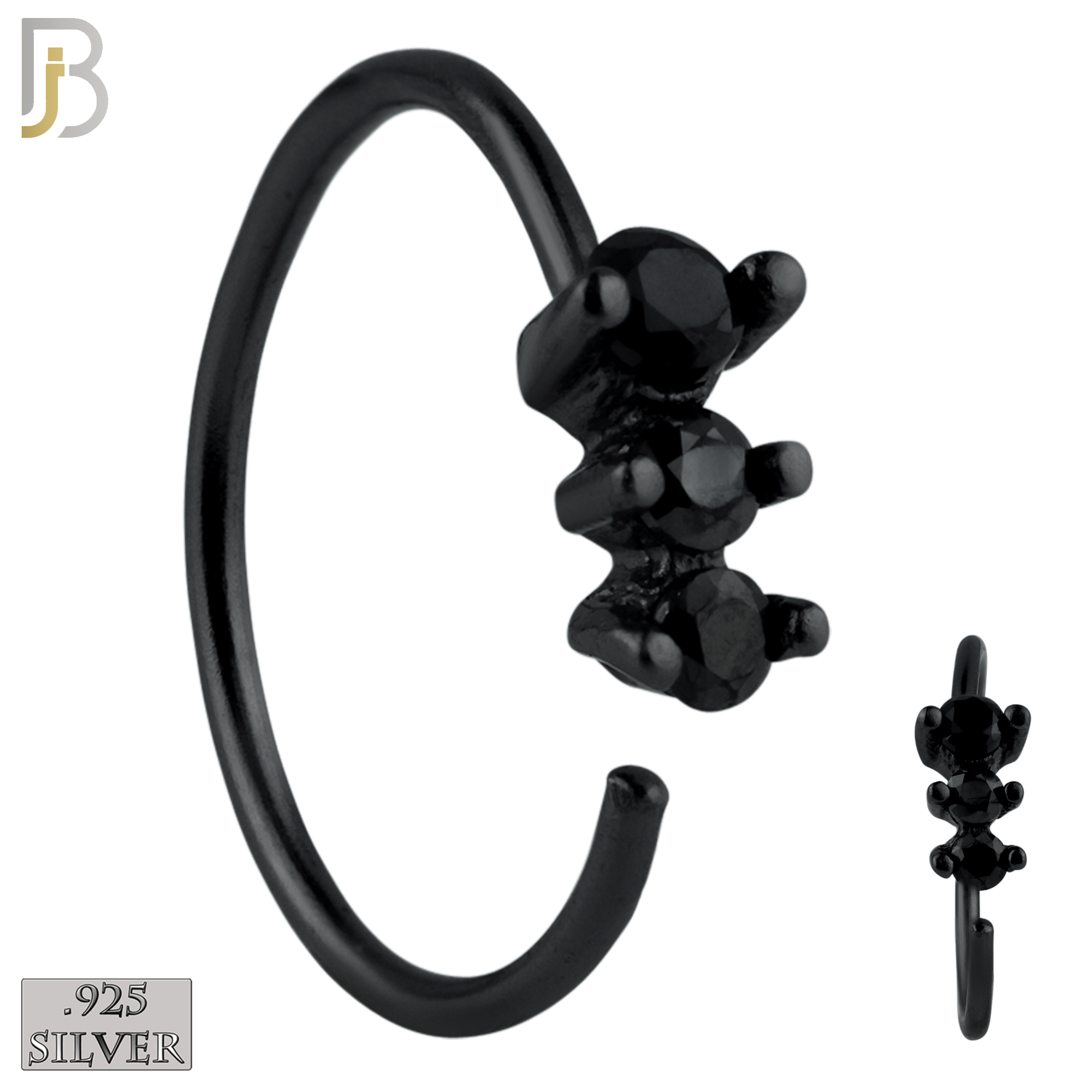 925-CT05 - 925 Sterling Silver 22g Thickness 3 Prong CZ Hoops Piercing (PACK OF 6) image 6