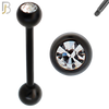 BB05K - 316L Surgical Steel Black Plated Screw Barbell with 5mm Bezel Ball External Threaded (PACK OF 6) image 4