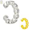 FES003 -  Zircon in Bezel Set Ear Cuff in Brass (Sold Per Piece) image 0