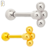 TB24 - 316L Surgical Steel Grape Bunch Leaf Tragus Barbell Cartilage Piercing Screw Ball (PACK OF 6) image 0