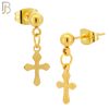 ES119 - 316L Stainless Steel Dangling 15x8mm Cross Design Earrings Stud image 3