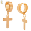 ES14 - 316L Stainless Steel Dangling Cross Design Huggies Clip On image 4