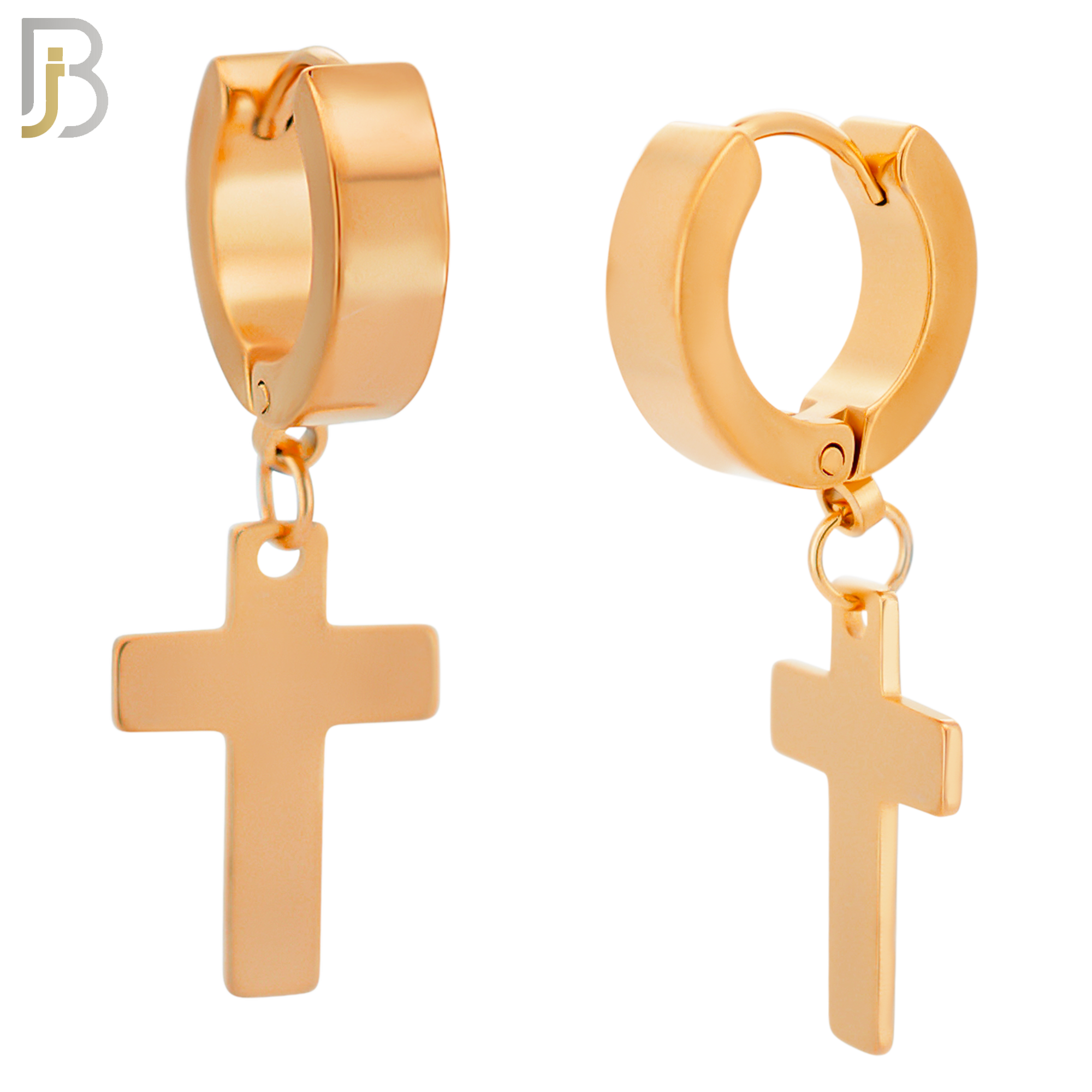ES14 - 316L Stainless Steel Dangling Cross Design Huggies Clip On image 4